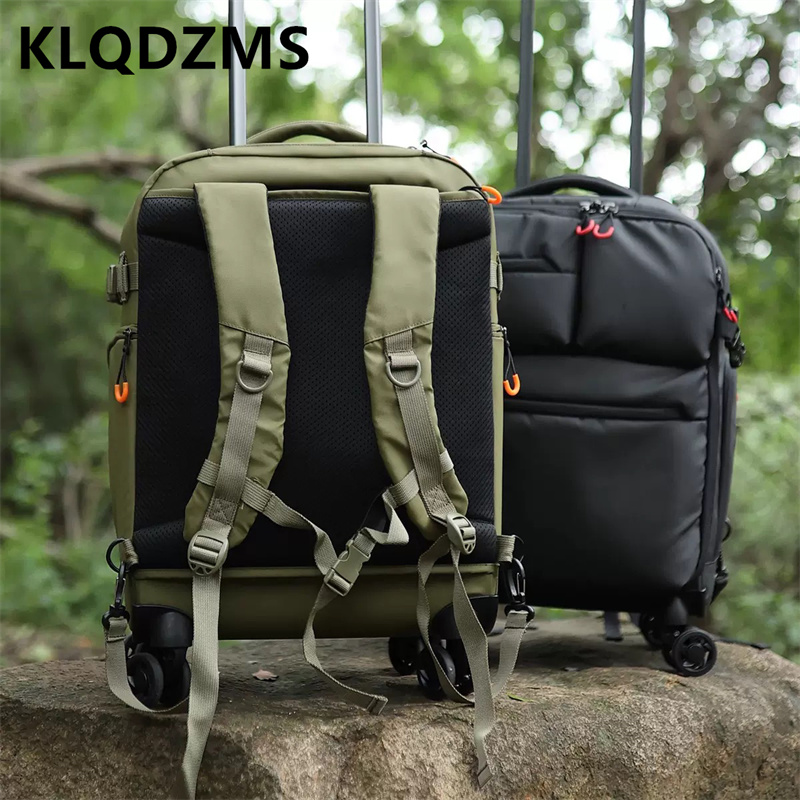 KLQDZMS 真新しい 18 インチ超軽量バックパックポータブルドローバーバッグオックスフォード布防水ローリングキャビン荷物