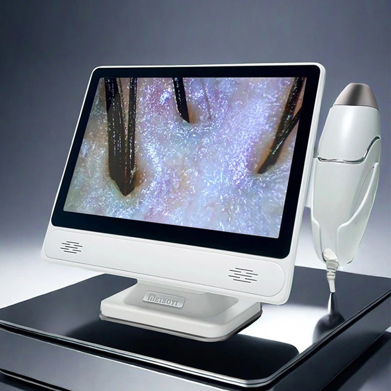 2026 プロフェッショナル HD デジタルスキンアナライザー毛髪頭皮カメラ検出器毛包油水分テスト装置 10 インチスキンテスター