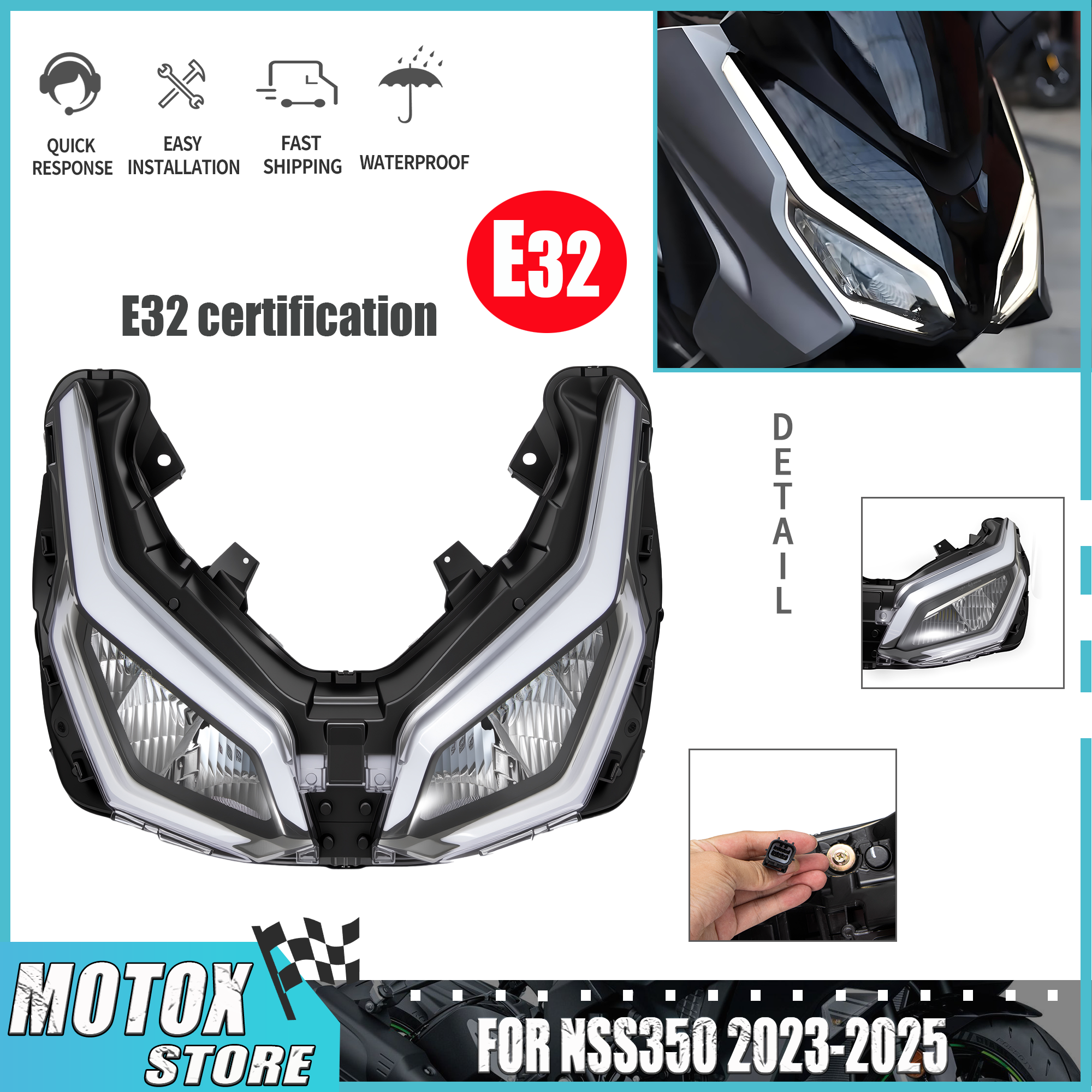 オートバイ LED フロントヘッドライトアセンブリフォルツァ NSS350 FORZA125 NSS125 ヘッドライトホンダホンダ FORZA350 NSS350 2023 2024 2025