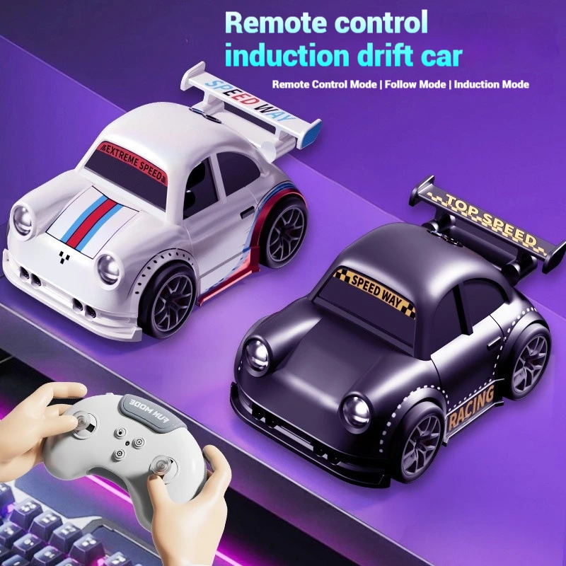 ライトとサウンド付きの2.4GミニRCスマートドリフトカー、多機能リモコン、屋内/屋外のエンターテイメントに最適