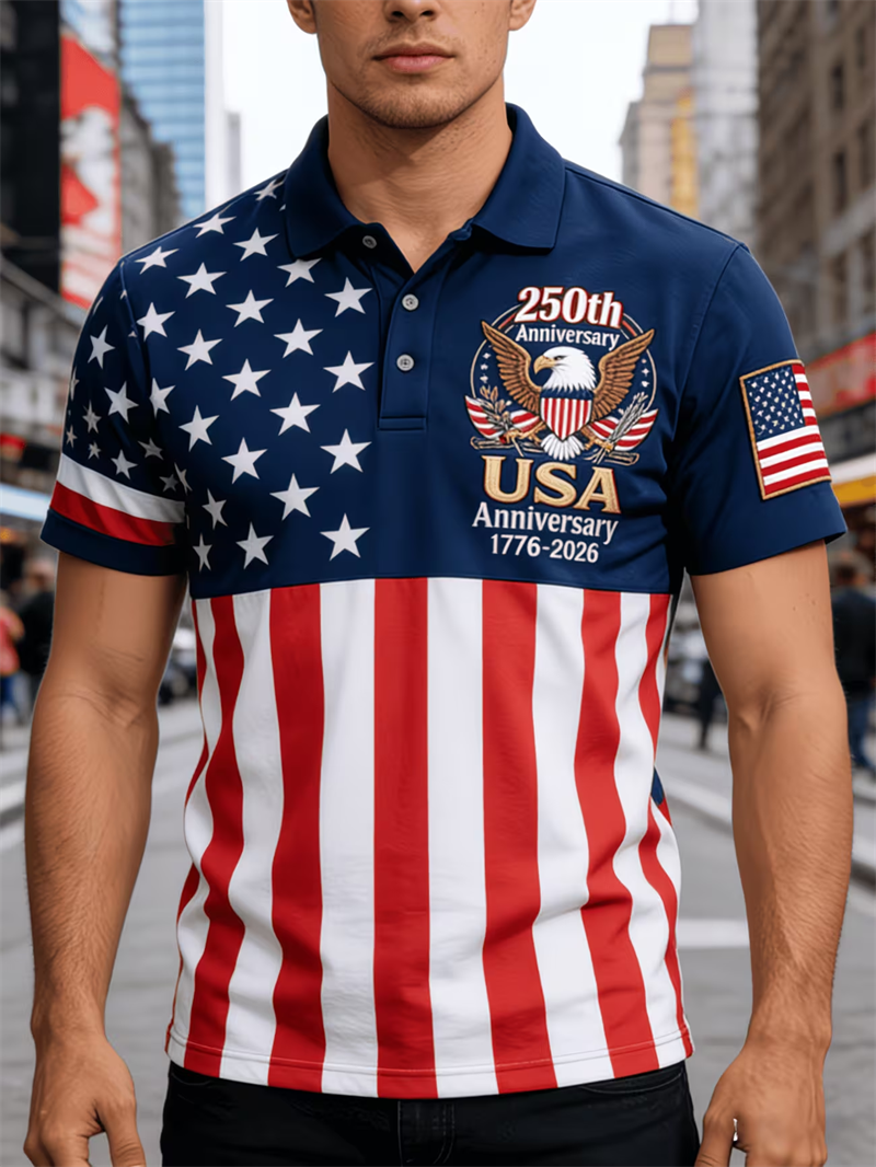 アメリカの国旗自由の女神像カップルポロシャツ男性女性米国 250 愛国プリントカジュアルストリートスポーツウェア Shirtsift