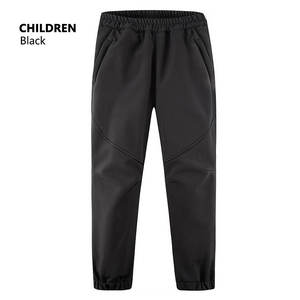 防水・透湿・防風、フリース裏地付きソフトシェル、子供用アウトドア・登山パンツ、男の子・女の子用、オールシーズン対応、100%、ポケット付き