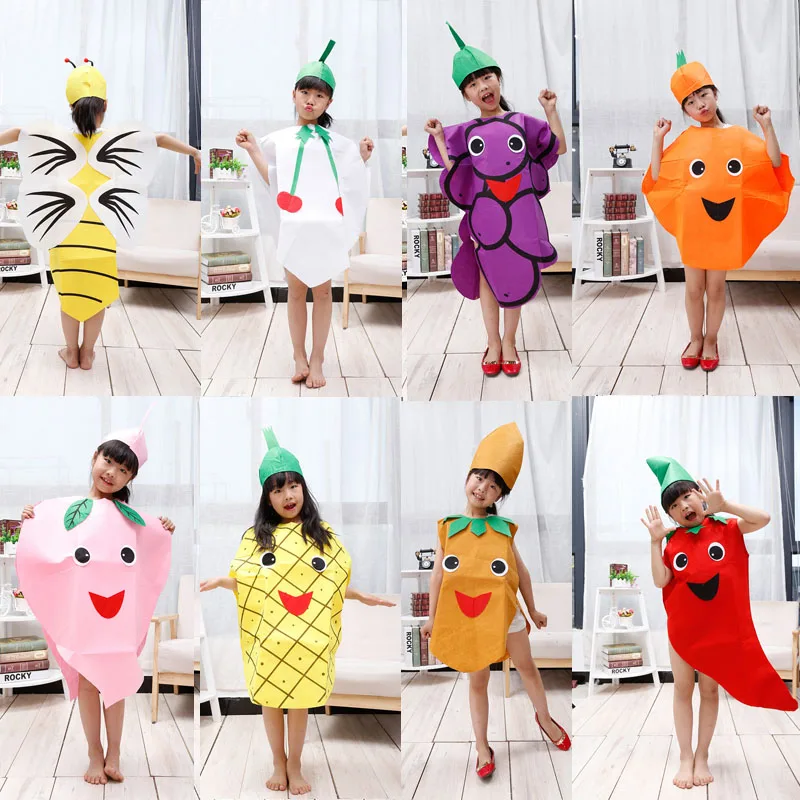 大人子供少年少女バナナ野菜衣装フルーツ家族面白いカバーオール仮装パフォーマンス服コスプレハロウィン