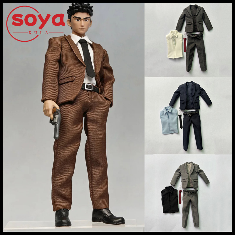 1/12 スケール男性ビジネススーツセット服モデルフィット 6 ''ノータンマン風のおもちゃ兵士アクションフィギュアボディ