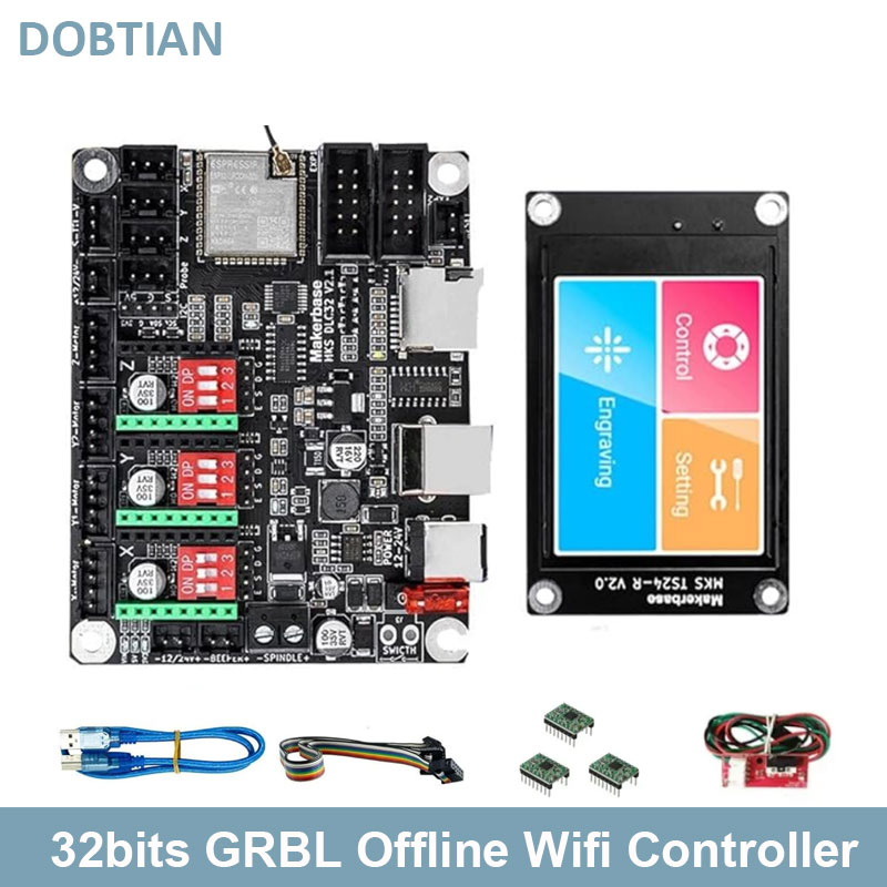 Makerbase MKS DLC32 V2.1 オフライン コントローラー 32 ビット ESP32 WIFI GRBL TFT タッチ スクリーン デスクトップ レーザー彫刻機用