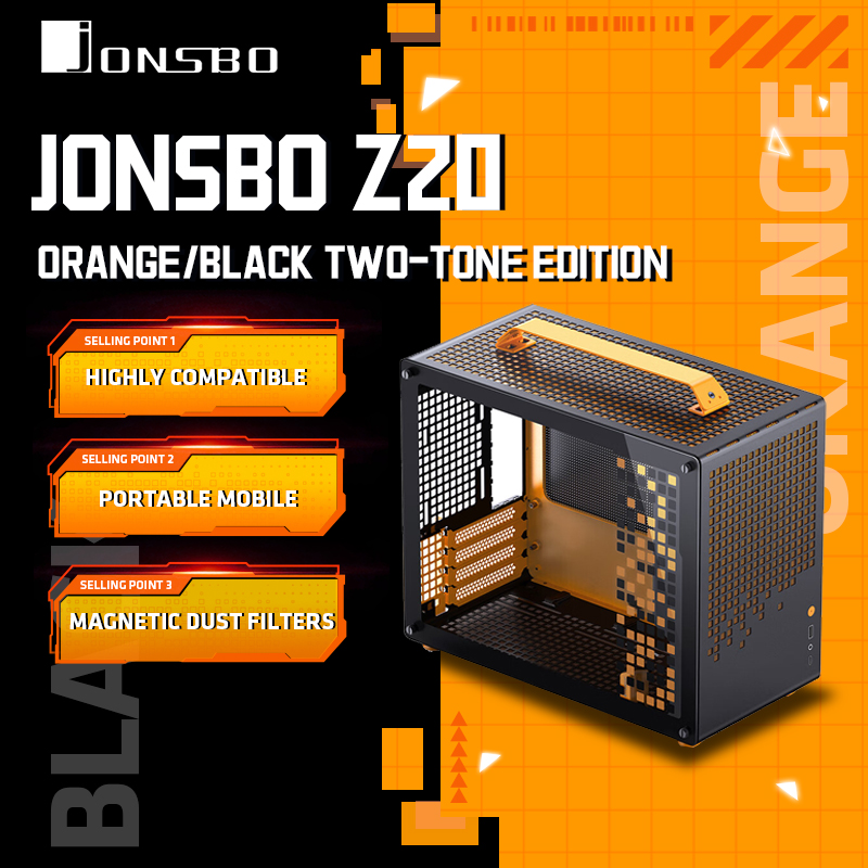 JONSBO Z20 ポータブルサイドビューオフィスゲーミング小型ケースガラスサイドビュー 20L TYPE-C サポート MATX マザーボード 240 水冷