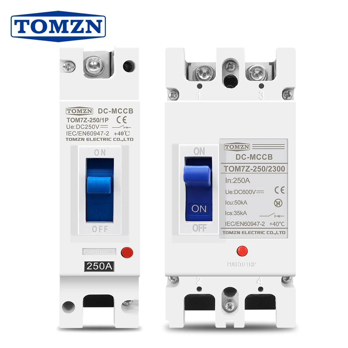 1 個 TOMZN 1P 2P MCCB ソーラー成形ケースサーキットブレーカー過負荷保護スイッチプロテクター太陽光発電 PV バッテリー用