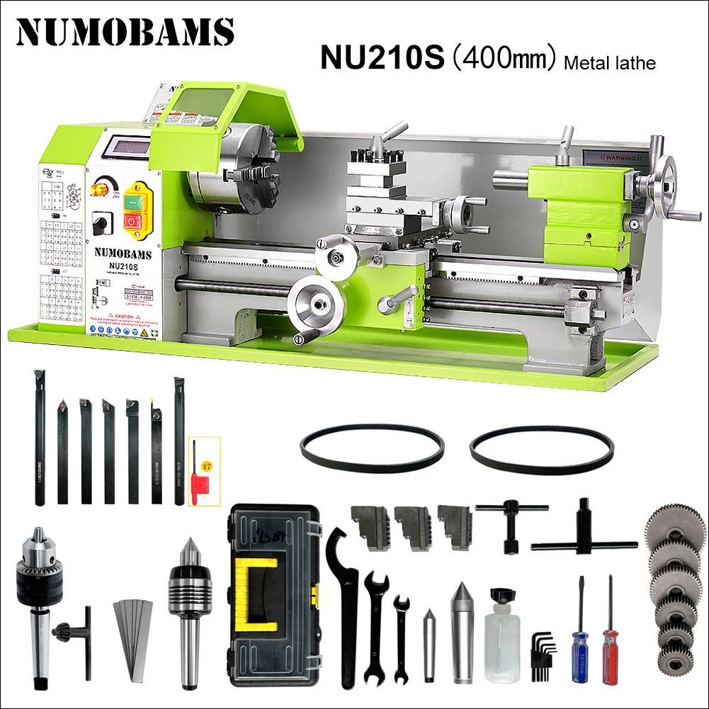 NUMOBAMS NU210x400S 900W ブラシレスモーター 6MM スピンドル + 焼入れガイドウェイ MT5 スピンドル 金属旋盤