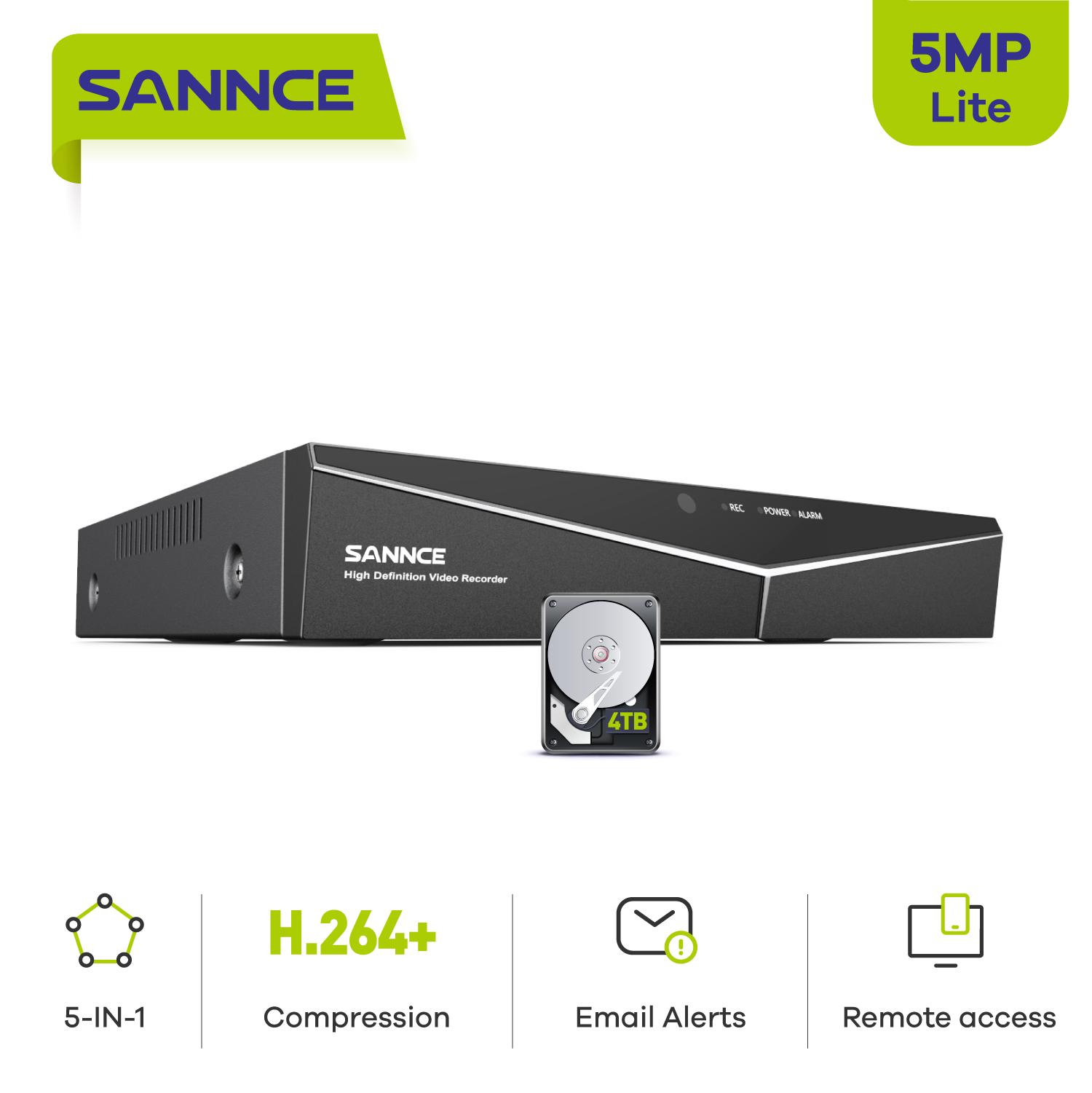 SANNCE 8CH 5MP-N スーパー HD CCTV DVR H.264 監視デジタルビデオレコーダー 2mp/3mp/5MP アナログカメラ用