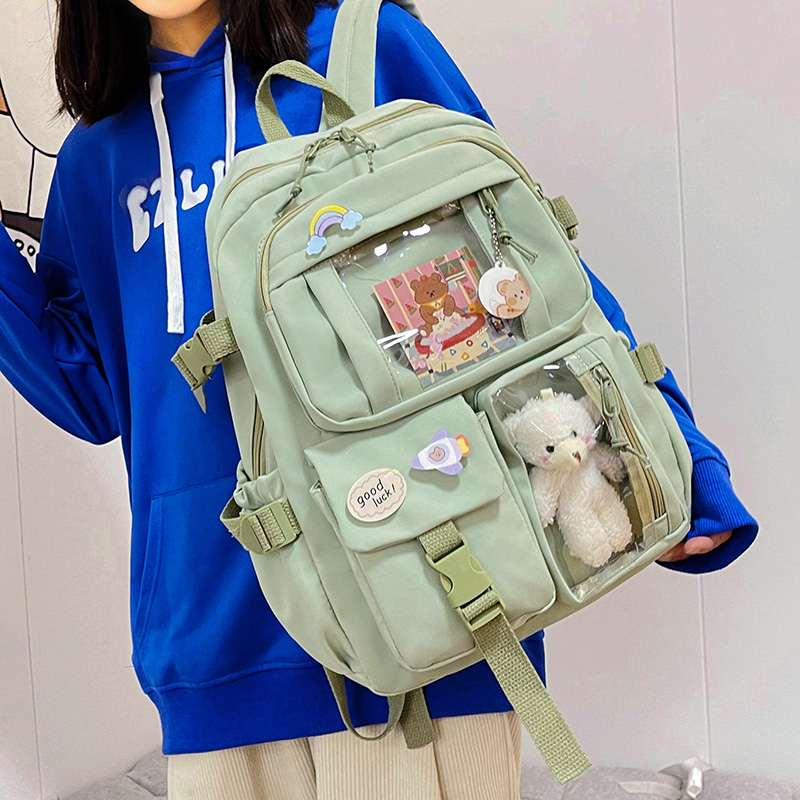 かわいい女性のバックパック防水マルチポケットナイロンスクールバックパック学生女性女の子かわいいラップトップブックパック Mochilas