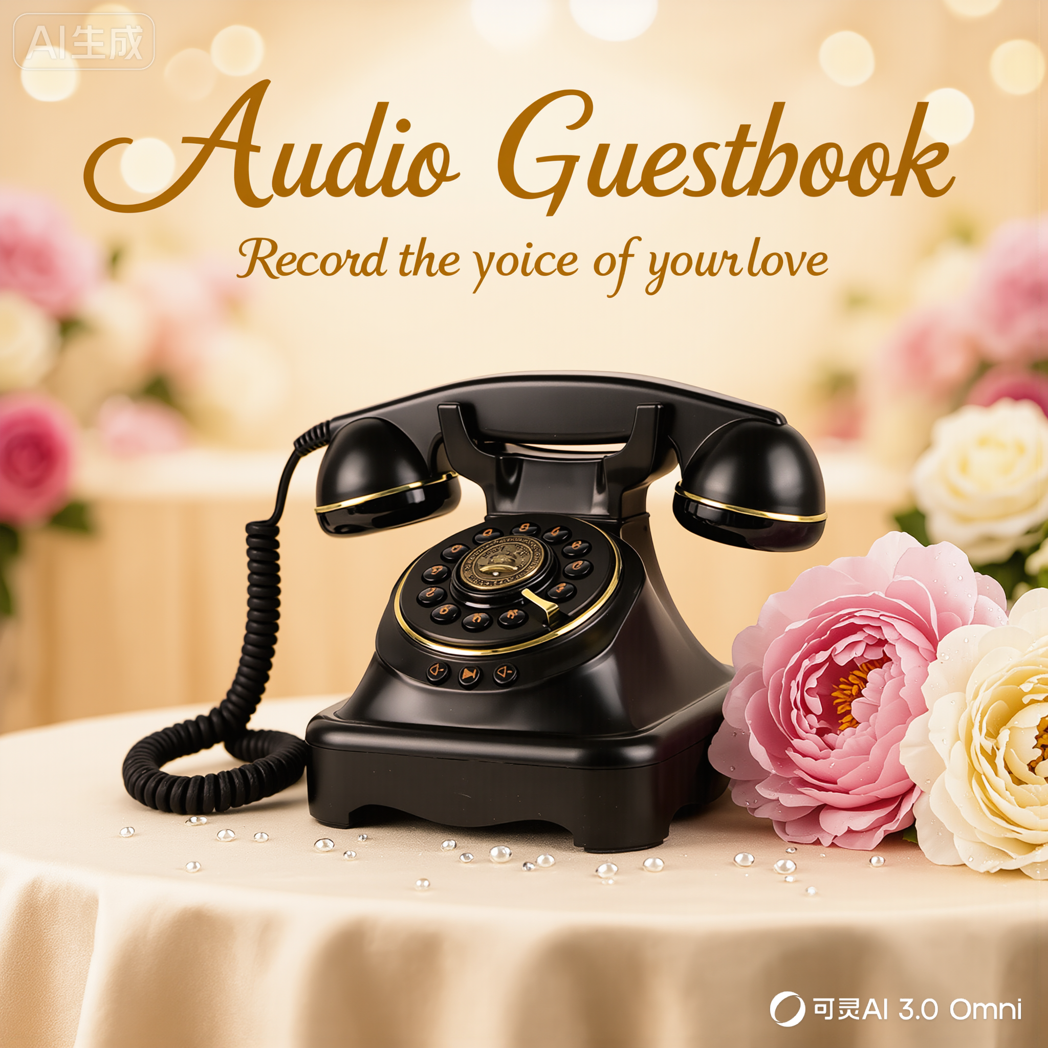 ヴィンテージオーディオゲストブック電話ボイスメッセージレコーダー結婚式代替メモリ記念品パーティーゲストブック用