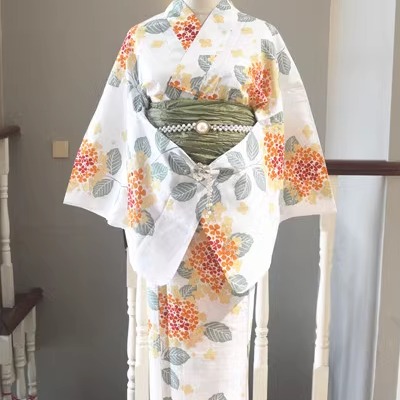 伝統的な日本の浴衣ドレス綿着物女性ティーン用、古典的な夏祭りの服装