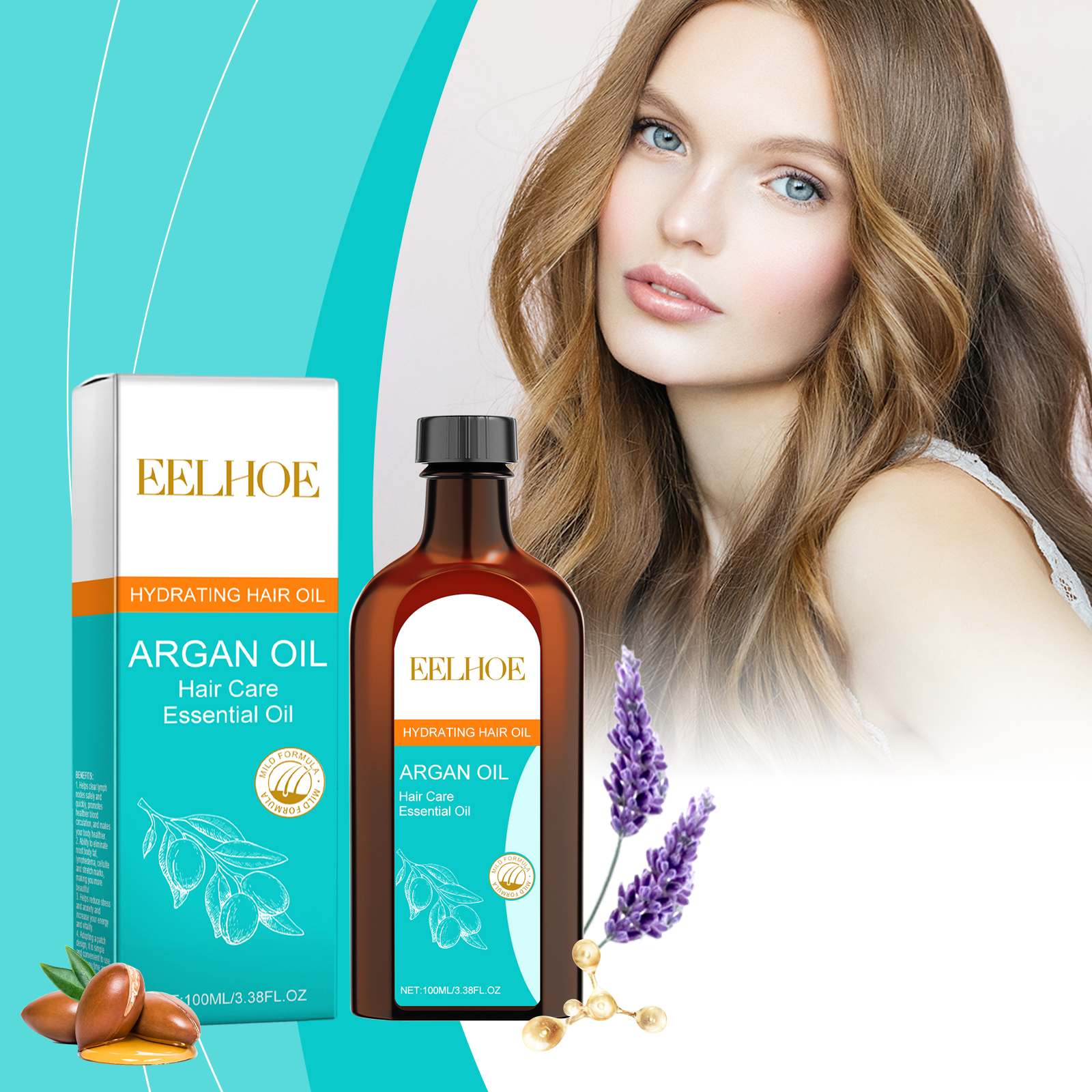 EELHOE Moroccan Argan Oil Keratin Hair Treatment Strengthen Silky and Moisturizing Hair Oil Moroccan Oil Products Hair Care Set