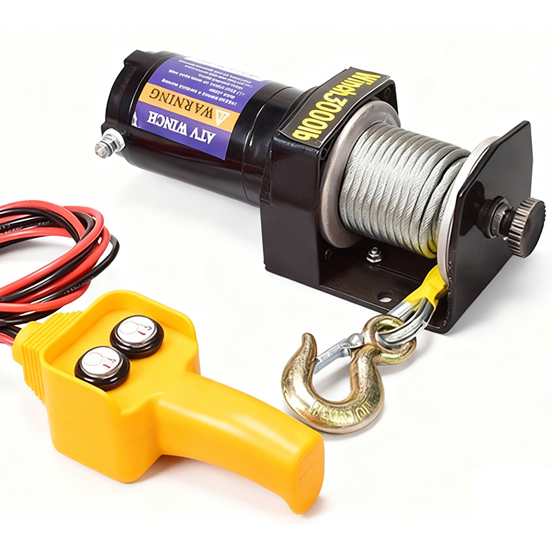 12V 24V ポータブル電動ウインチスチールケーブルウインチ 3000lb パワーウインチ ATV トレーラーウインチオフロード車両回収ボート用