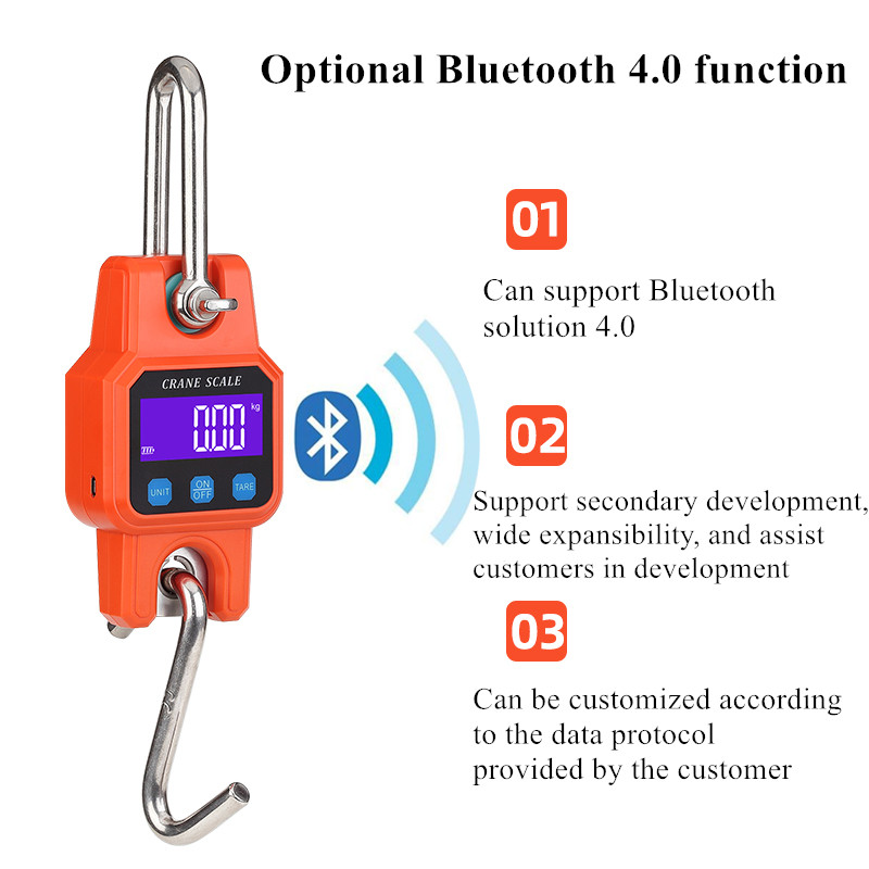 300 キロ 50 グラム Bluetooth-compation ポータブル電子フックスケール充電 Bluetooth ミニリフティングスケール家庭用
