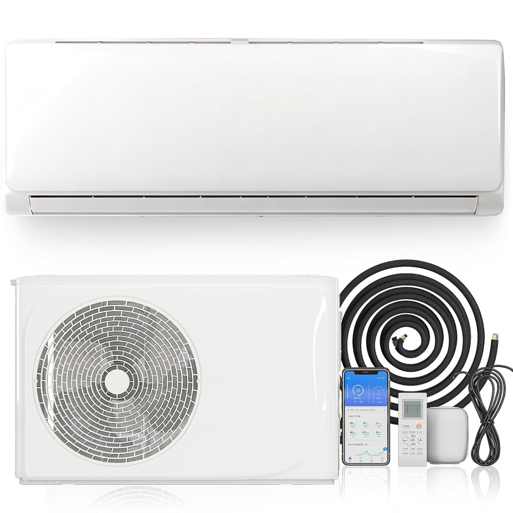 24000BTU ミニスプリットエアコンヒートポンプ、21 SEER2 壁掛け AC インバーター、WIFI、220-230V、設置キット、カスタム