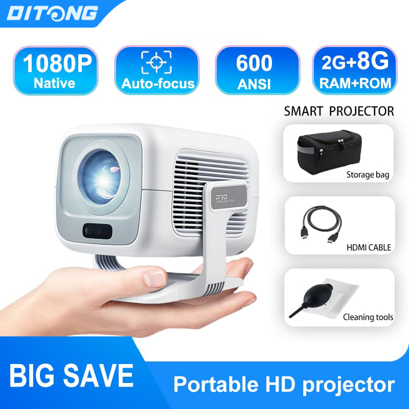 DITONG X3Plus HD プロジェクターネイティブ 1080P サポート 4K WIFI6 BT5.4 Android ミニポータブルプロジェクター LED ホームシアタービデオプロジェクター