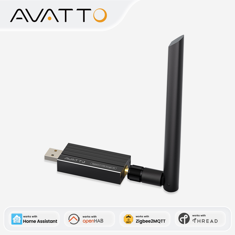 AVATTO ZigBee/スレッド USB ドングル プラス、EFR32MG24 新しい強力なチップ高利得アンテナ、ホーム アシスタント、Zigbee2MQTT、OpenHAB で動作