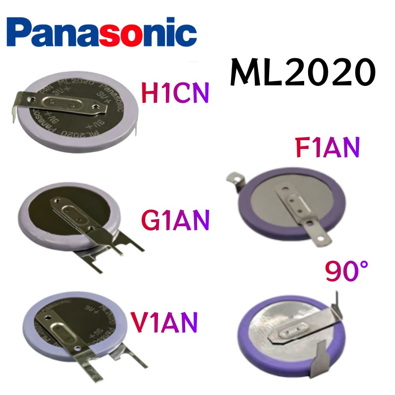 1 個パナソニック ML2020 充電式バッテリー CR2020 ピン 90 ° 180 ° 2PIN 3PIN ML2020/V1AN F1AN H1CN G1AN ボタン電池