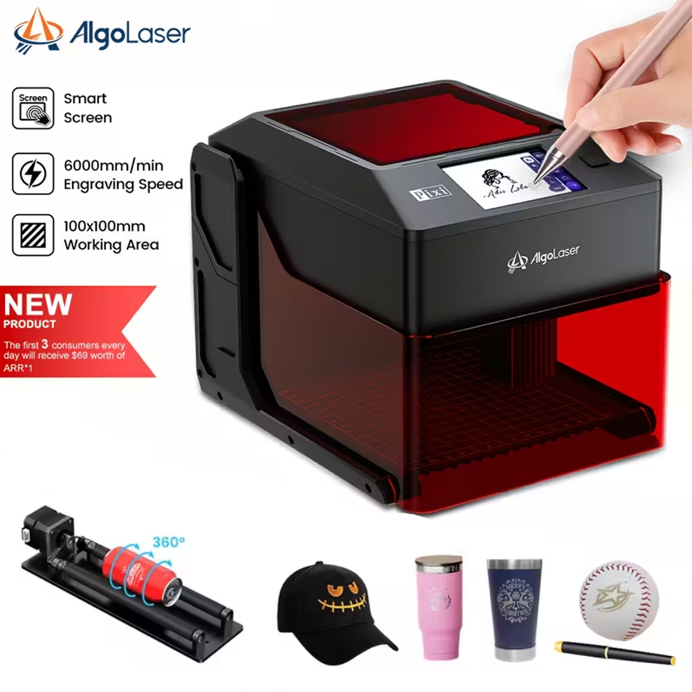 AlgoLaser PIXI 3 ワット 5 ワット 10 ワットデスクトップ手書きスマート彫刻機エンクロージャタッチスクリーン DIY ツールホリデー手作りツール