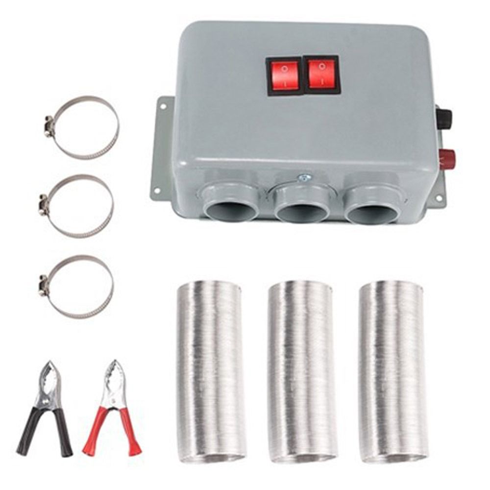 12V/24V カーヒーター 3 穴 600W‑800W 電気ヒーターファン防曇低騒音ポータブルデミスターデフロスター