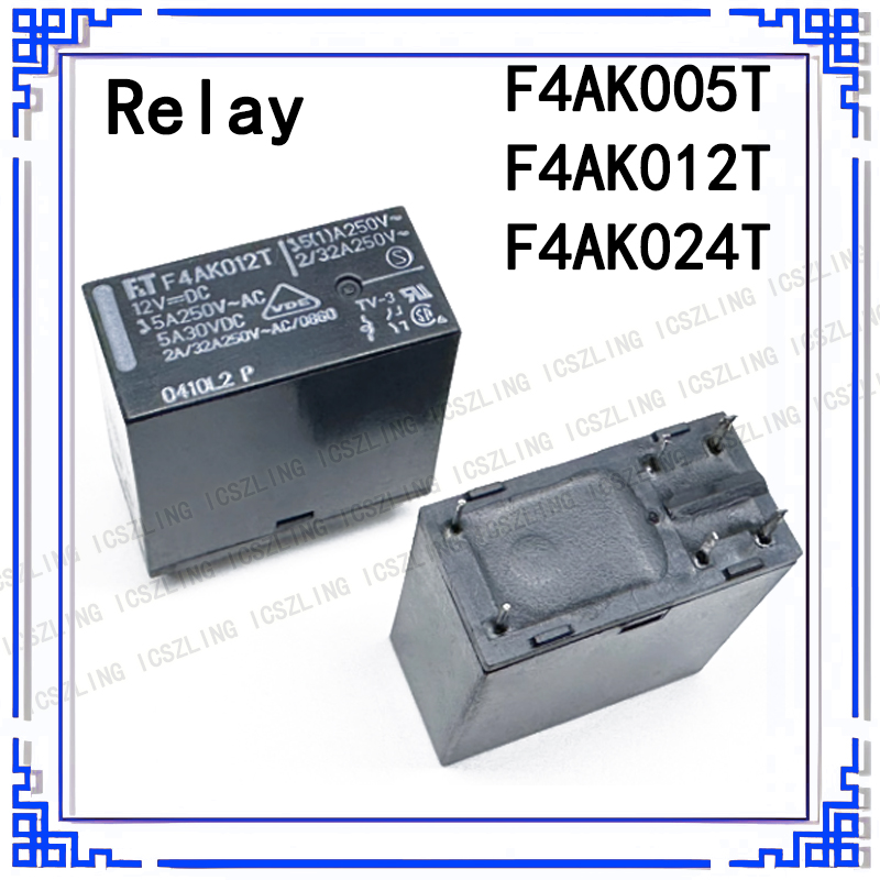 10 ピース/ロット新しいリレー F4AK005T 5VDC F4AK012T 12VDC F4AK024T 24VDC 代替 ALA2F24 6PIN 5A