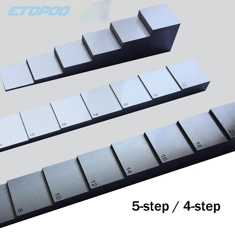 5 ステップ テスト キャリブレーション ブロック NDT テストにおける超音波厚さ計の厚さと直線性のキャリブレーション用の 4 ステップ ウェッジ