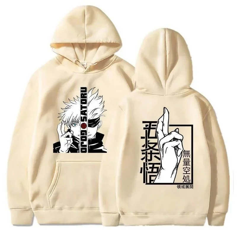新しいアニメトレーナークール五条悟グラフィック印刷パーカーメンズファッションプリントパーカーカジュアルトップパーカーアニメパーカー