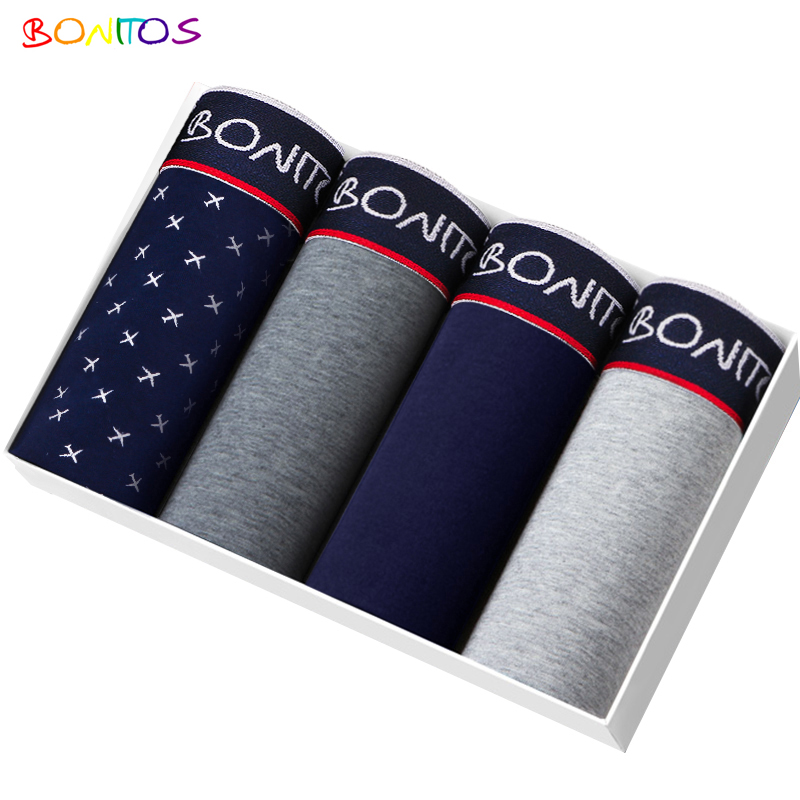 4 個ボクサーパンツメンズパンティーオムパンツ Boxershorts 下着男性綿男性カップルセクシーなセット Calecon ロットソフトボックス