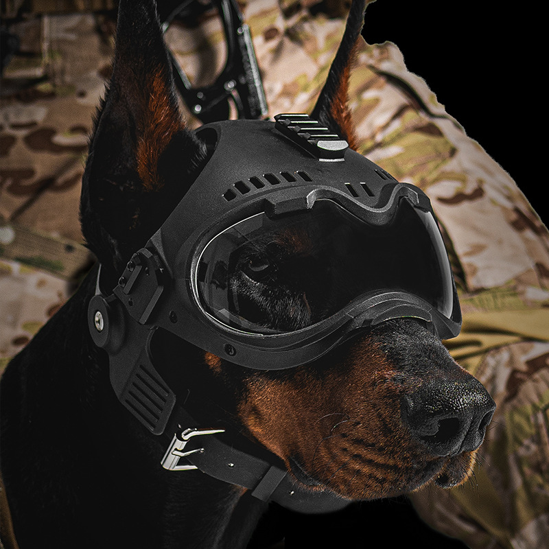 戦術的な犬のトレーニング K9 ヘルメット軍事狩猟大型犬パトロール犬牧羊犬ペットオートバイ保護ヘルメットゴーグル