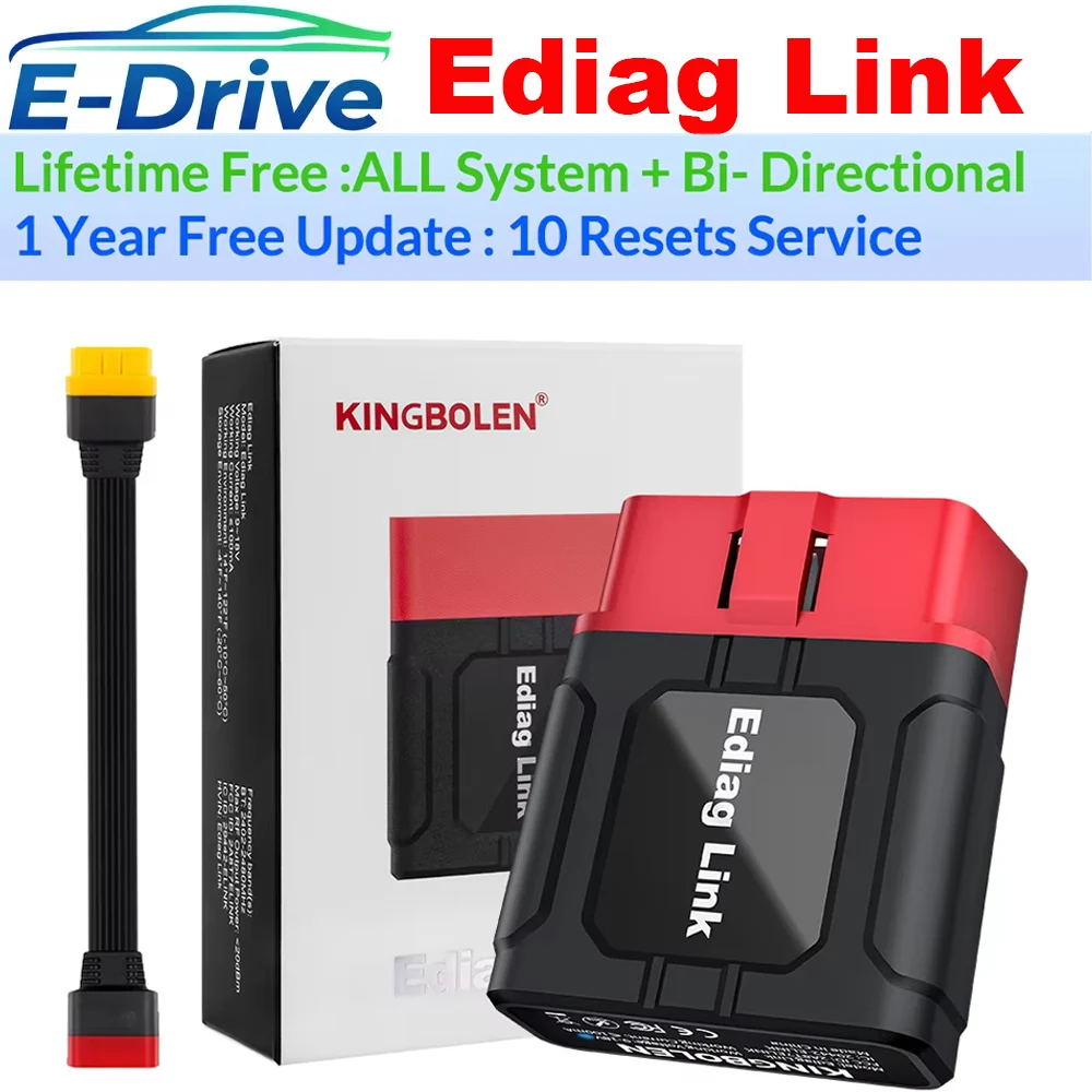 KINGBOLEN Ediag Link OBD2 スキャナー フルシステム診断ツール 双方向制御 10 リセット CANFD iOS Android 車用