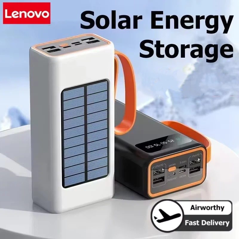レノボ 200000mAh 厚みのあるソーラージャンプスターター大容量内蔵ケーブル外部バッテリー LED ライト iPhone Huawei 社 Xiaomi