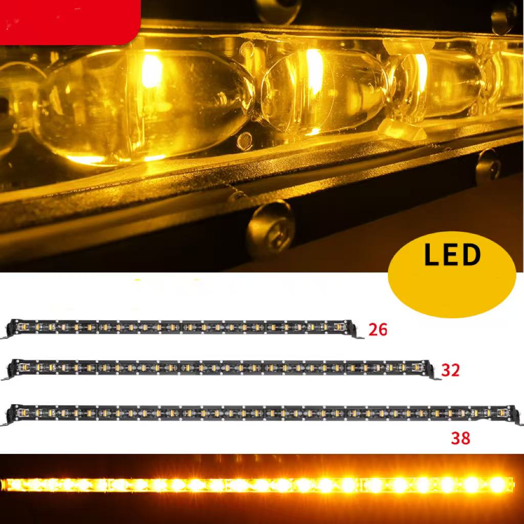 HAOLIDE 38 インチ 12D スリム車 LED ライトバー 3000K 黄色フォグランプ 360 ワットスポットワークスポットライトバートラック 4x4 ボート SUV オフロード使用