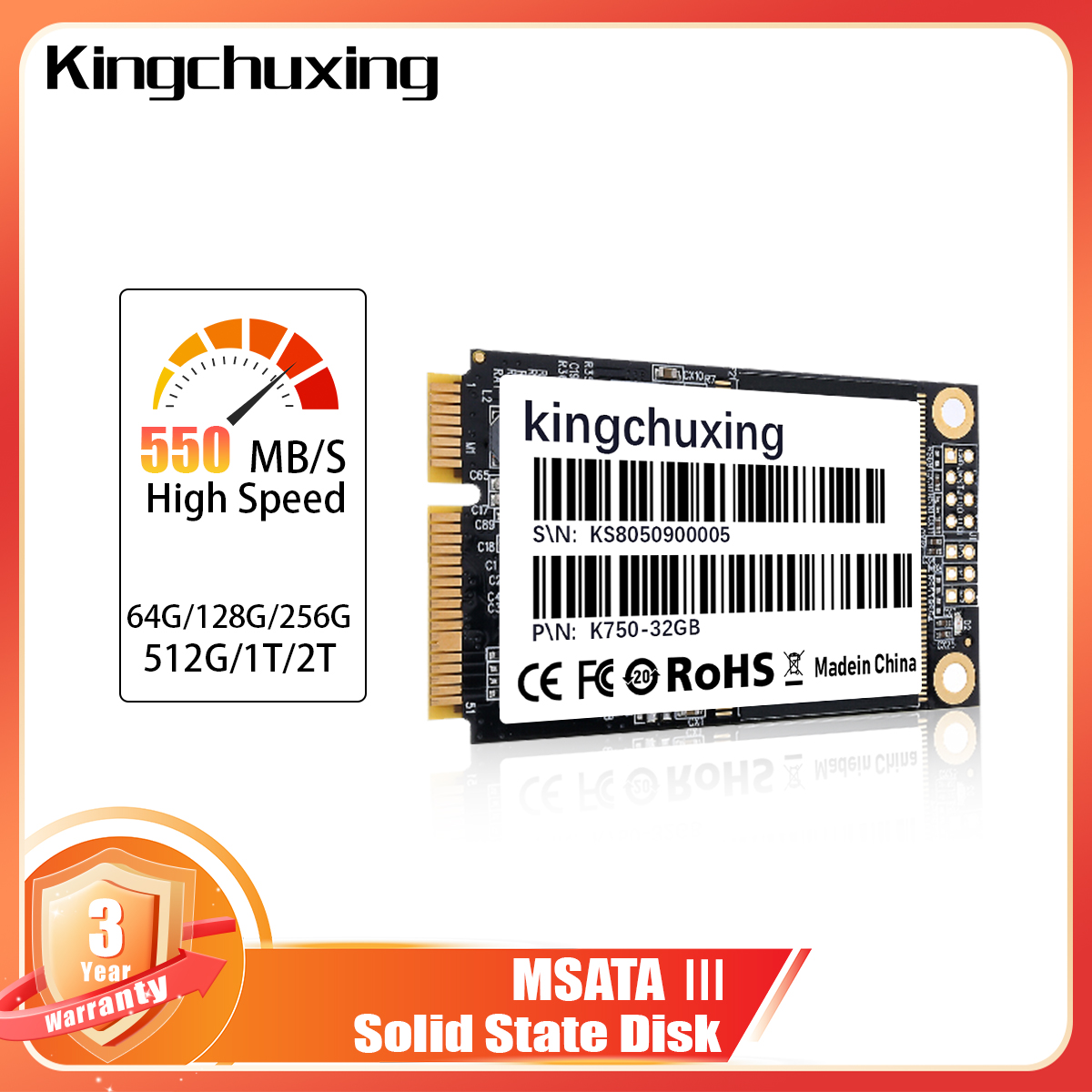 Kingchuxing Msata ssd 256 ギガバイト 512 ギガバイト Msata ssd 2 テラバイト 1 テラバイトハードドライブ内蔵 ssd ハードディスク SSD42815