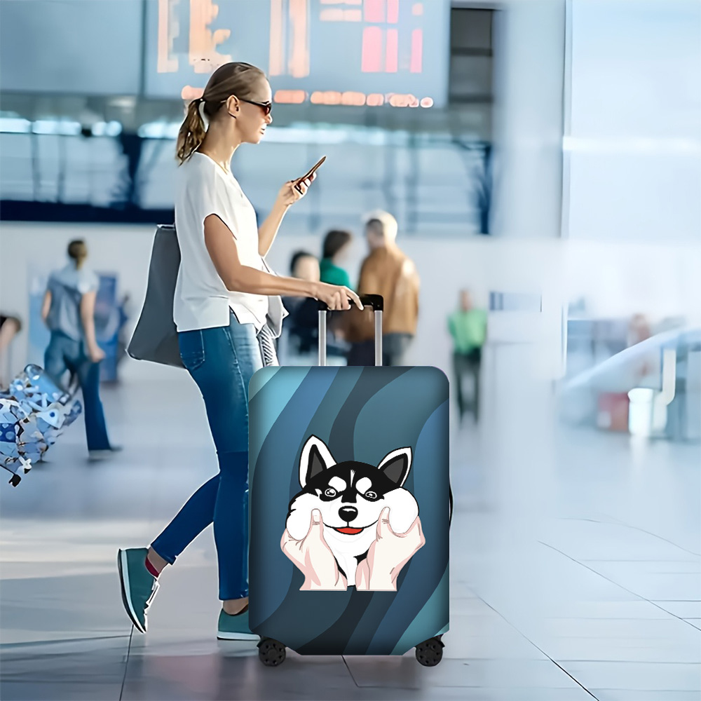 エスキモープリント荷物カバー1個、18～32インチの荷物用。荷物を効果的に保護する、防塵性と弾力性のある旅行用アクセサリー