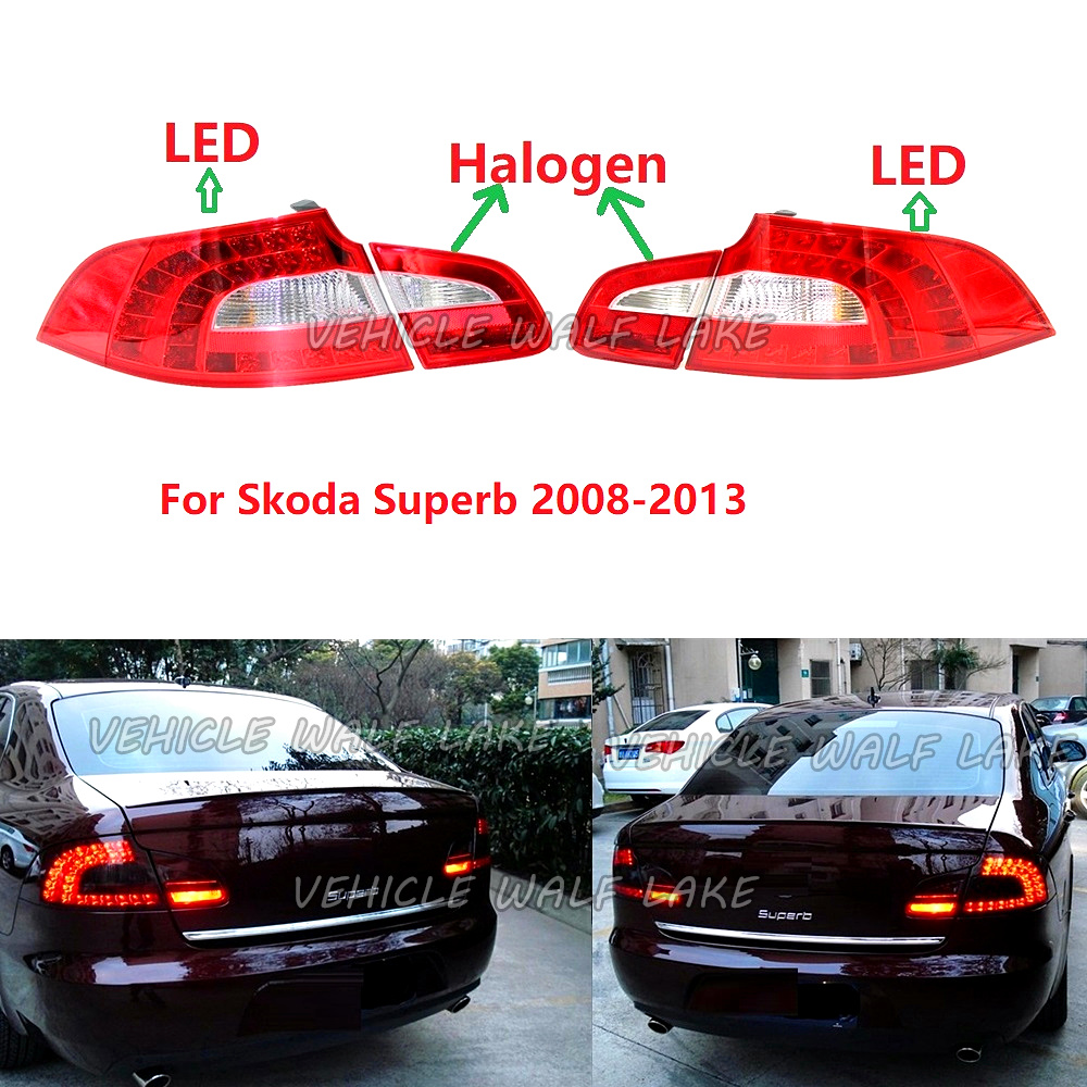 シュコダ Superb MK2 2008 2009 2010 2011 2012 2013 車のスタイリング Led テールリアランプライト電球なし