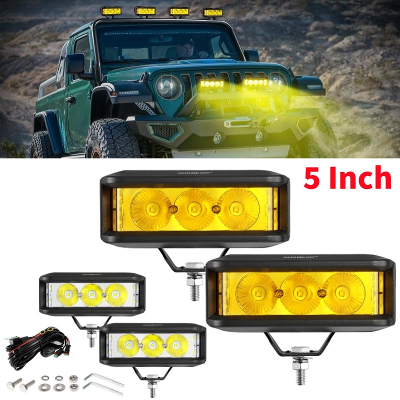 1 ペア 5 インチ LED 駆動作業灯 34 ワット * 2 LED ライトバーと配線ハーネスアクセサリージープトラック SUV ATV UTV