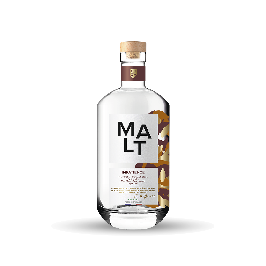 Impatience New Make Organic Whisky 70cl Premium Distilled Pure Unaged Single Malt From Champagne France 42% ABV