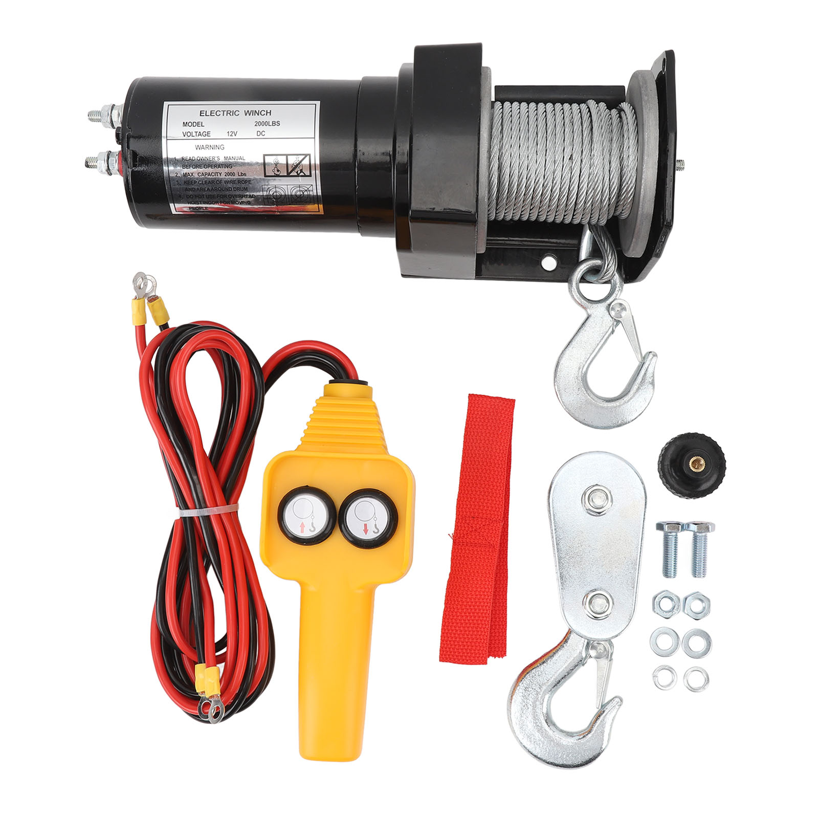 【新】DC12V 2000lbs 電動ウインチ リモコン付き 多用途で効率的な使用 ATV UTV 用牽引トレーラーウインチ