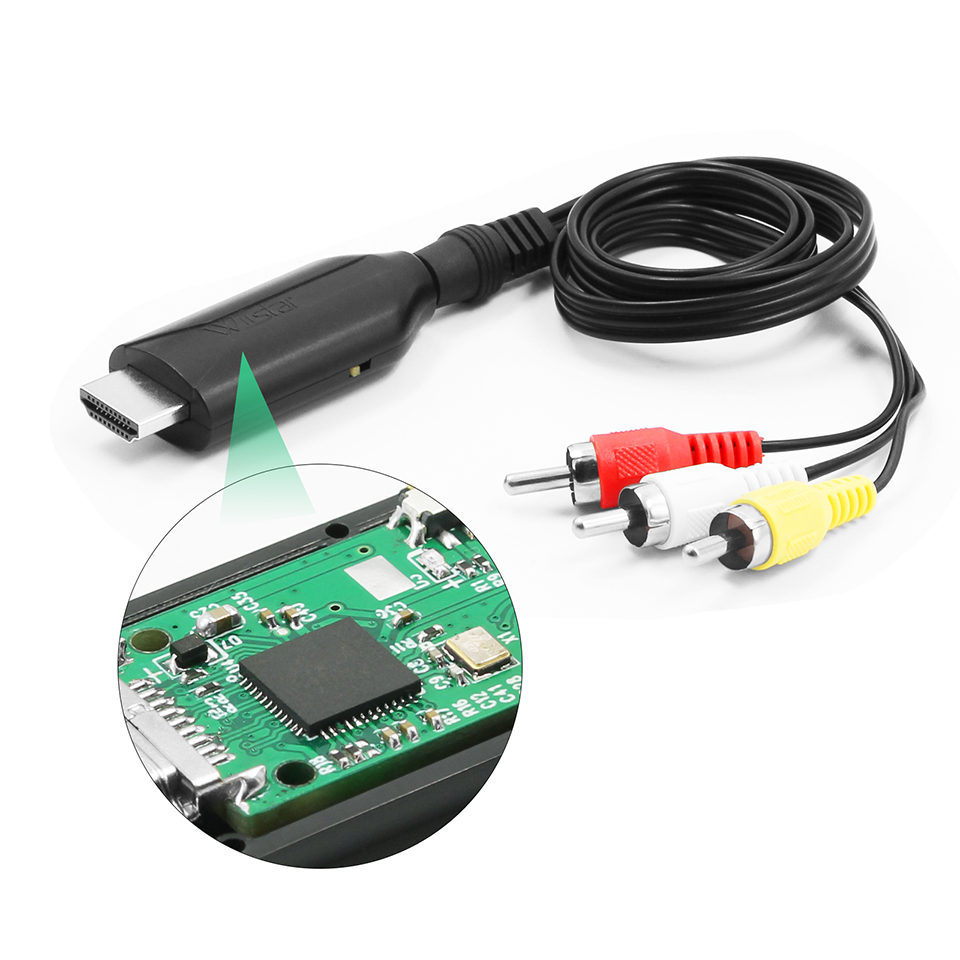 4K30HZ HDMI から RCA AV/CVSB L/R スケーラー アダプター HD オーディオ ビデオ コンポジット コンバーター ボックス サポート NTSC PAL