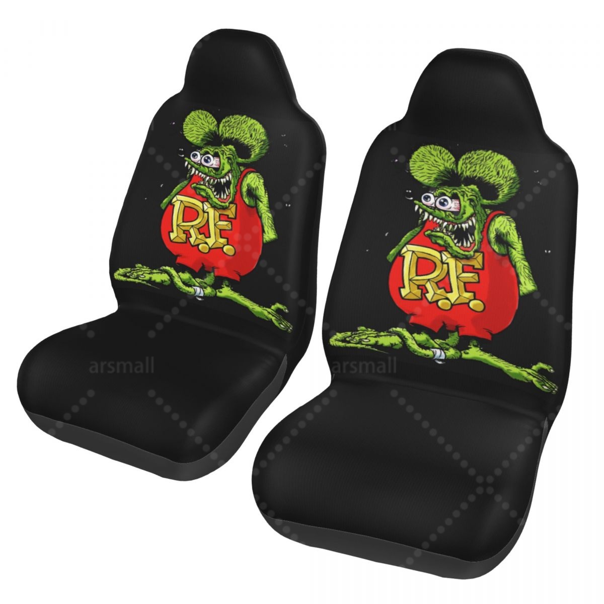 The Rat Fink カーシートカバー シートカバー 汚れ防止と便利な保護カバー ユニークなスタイル 2PCS ユニバーサルタイプ