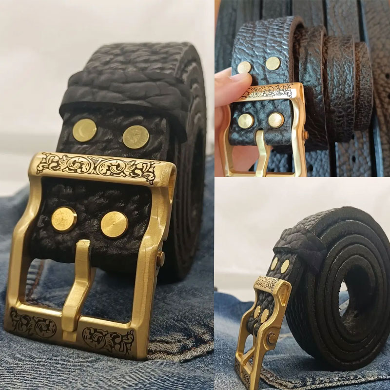 3.8 センチメートル厚みプライベートカスタマイズされた手作り革ベルト男性西洋カウボーイベルトジーンズワイド 5 穴ギフトボックス包装