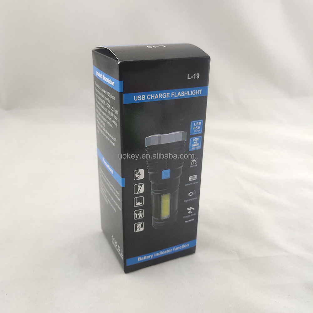 ホット販売ポータブル USB 充電式懐中電灯緊急使用多機能 4 LED USB 充電懐中電灯