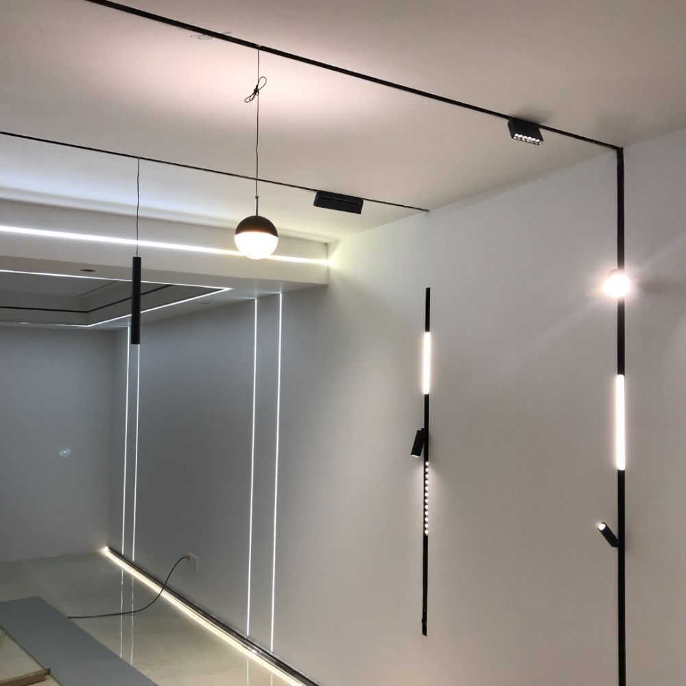 DALI LED 磁気トラックライト グリルフラッドランプ モダンな埋め込み柔軟なリニア器具 LED スポットライト DC48V 天井屋内