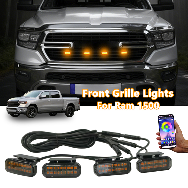 Beusfirts LED フロントグリルライト RAM 1500 アクセサリー車デイタイムランニングライトホイール眉毛ランプピックアップオフロード 12V