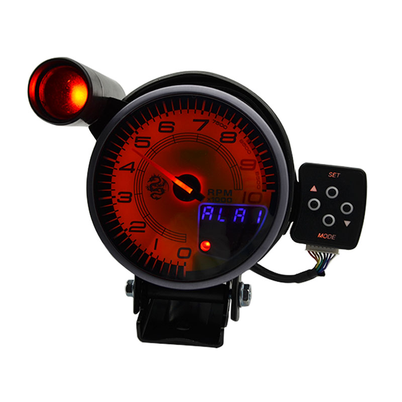 95 ミリメートルタコメーター 0 〜 10000 RPM ゲージステッピングモーター 3 Led カラーディスプレイとシフトライト 12V