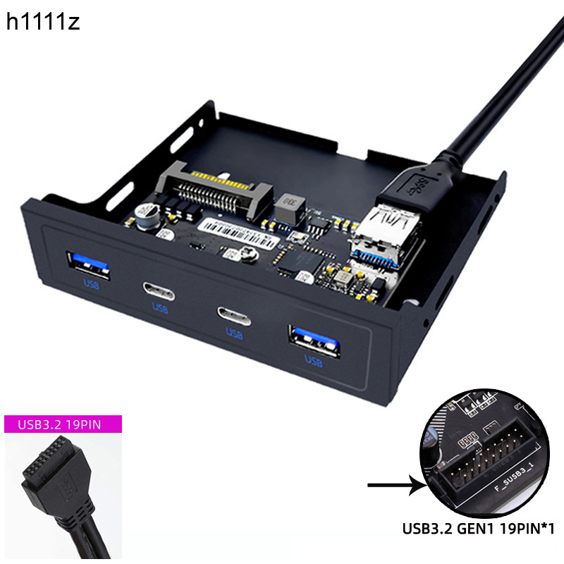 20ピン 3.5インチフロッピーベイ USBフロントパネル 2ポートUSB 3.0 + 2ポートUSB 3.2 GEN1 5Gbps Type C拡張アダプタコネクタ（デスクトップ用）
