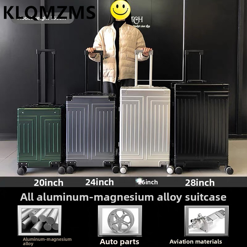 KLQDZMS 20 "24" 26 "29 インチのビジネス旅行荷物オールアルミマグネシウム合金搭乗ケース大容量スーツケース