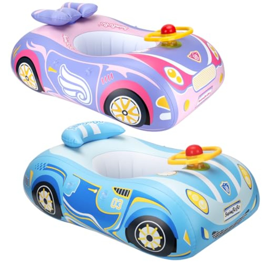Swimbobo 幼児用プールフロート シートボート付き インフレータブル乗用車 屋外おもちゃ用