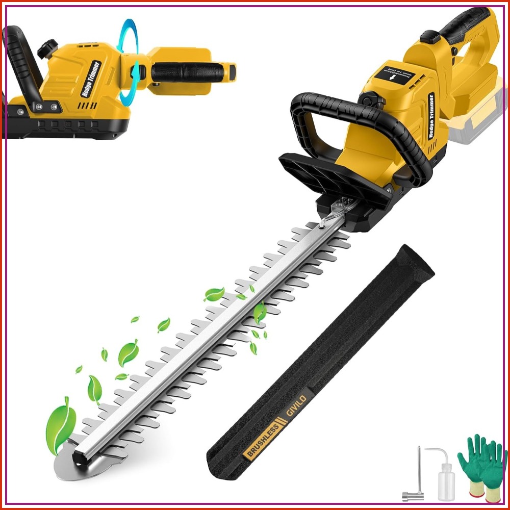 20.4インチ コードレスヘッジトリマー Dewalt 20V MAXバッテリーと互換性あり、ブラシレスモーター、デュアルアクションブレード、2/3インチブレードギャップ、軽量ハンドヘルド低木トリマー